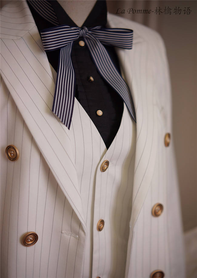 Stripe Series -Ouji Lolita Full Set [--Coat + Vest + Short Pants --]