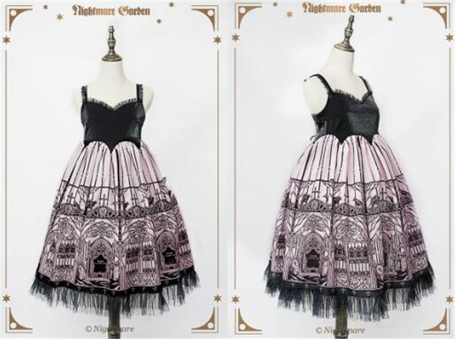 Fantasy Land~ Gothic Lolita High Waist JSK Dress With Detachable