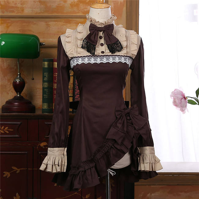 2017 Vintage Lolita Long Sleeves OP+Inner Skirt Set