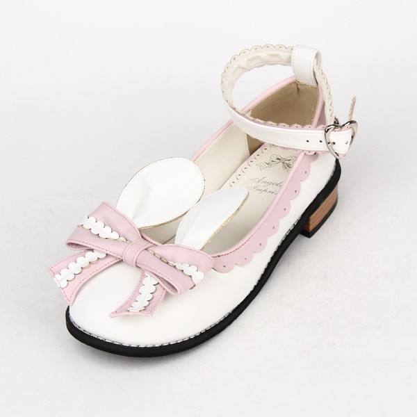 Angelic Imprint- Sweet Bow Bunny Ears Lolita Flat Shoes
