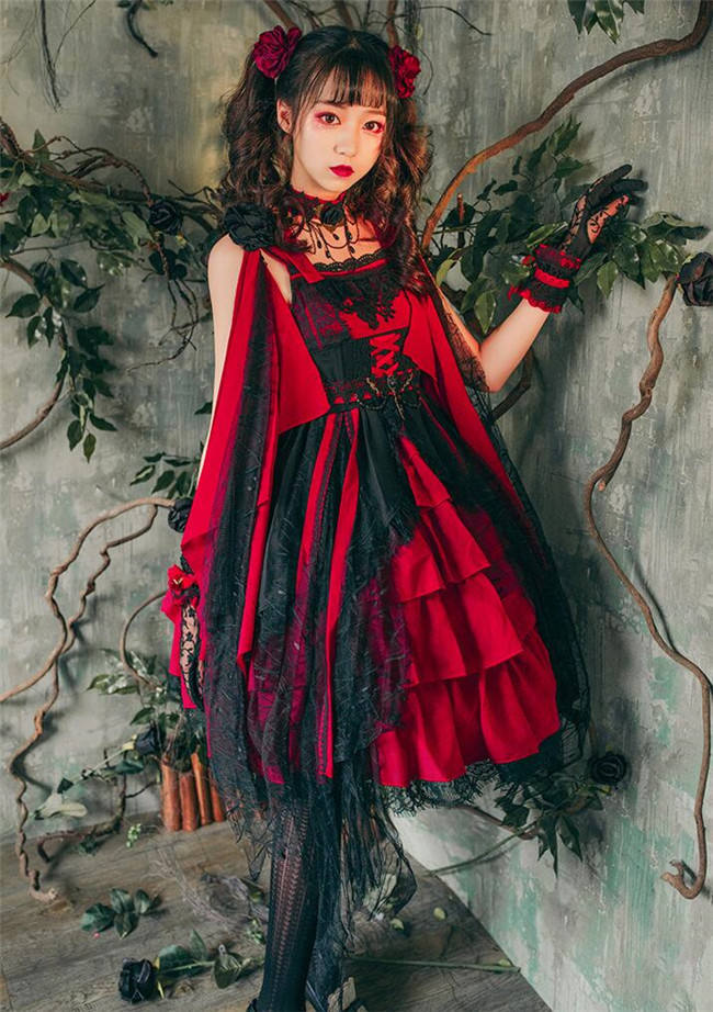 Nine Odes ~She Sings In The Mountain~ Gothic Lolita JSK -Ready Made