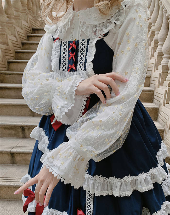 Little Dipper ~Kompeit Sweet Lolita Blouse -Ready Made