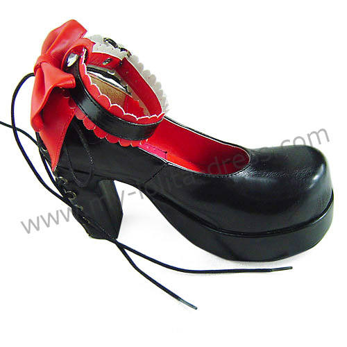 Antaina Black Red Lolita Heels Shoes