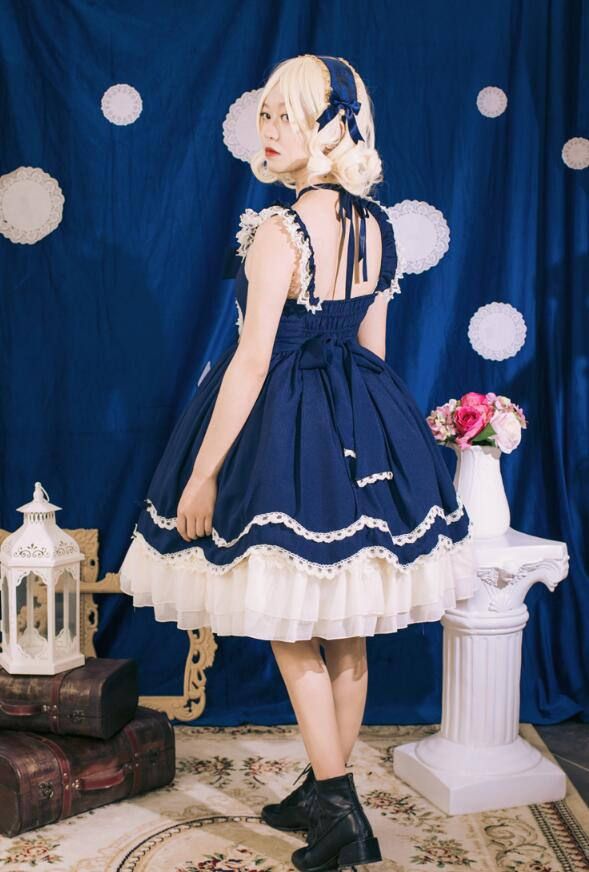 Halter Neckline Classic Lolita Jumper Dress -out