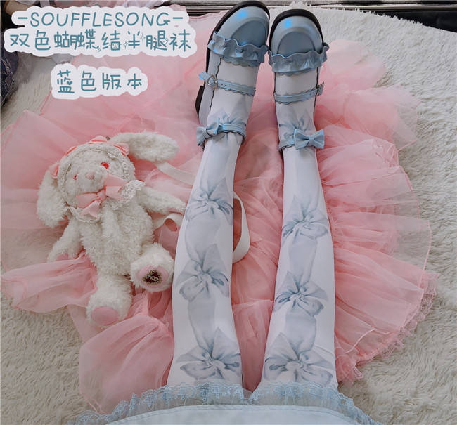 Neverland Lolita ~Sweet Bows Printed Lolita Socks