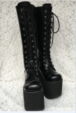 Gothic Glossy Black Lolita Boots with Platform O