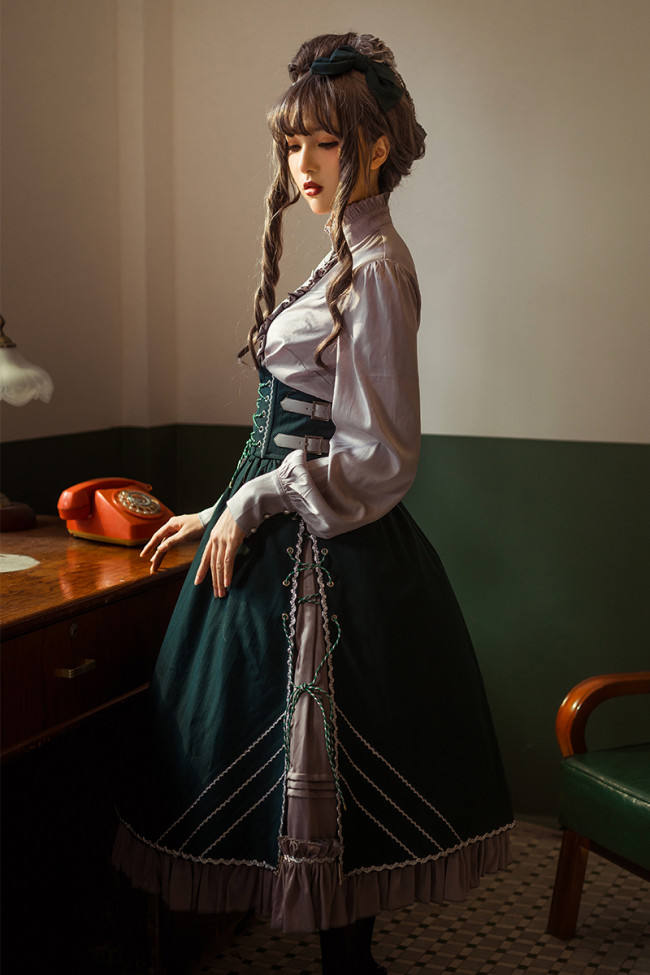 MISS 1860~ Vintage Lolita Cape+Skirt+Corset+Blouse -out
