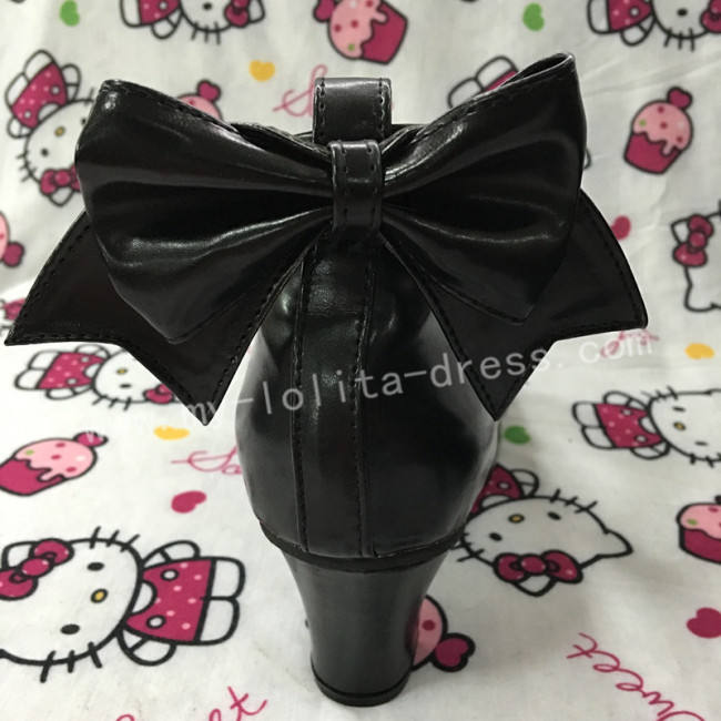 Red Bow Lolita Shoes for Girls