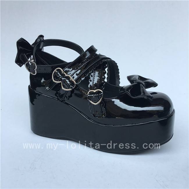 Purple Bow Straps Lolita Platform Shoes