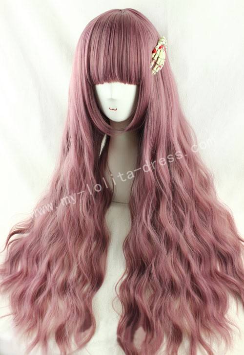 Rosy Brown Plum Curls Lolita Wig