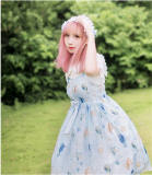 The Song of The Sea~Sweet Lolita Printed Jumper Dress