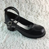 Gothic Matte Black Lolita Heels Shoes