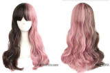 Popular Pink Brown Blended Long Curls Wig off