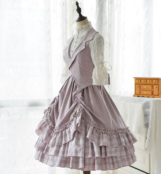 Doris Night ~College Style Lolita Vest JSK / Cape - Ready made