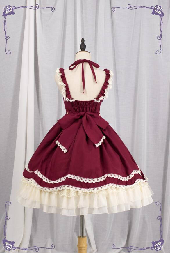 Halter Neckline Classic Lolita Jumper Dress -out
