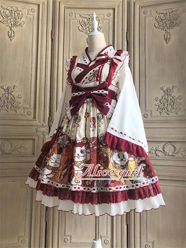 Alice Girl ~Lucky Cat~ Kimono Style Lolita JSK