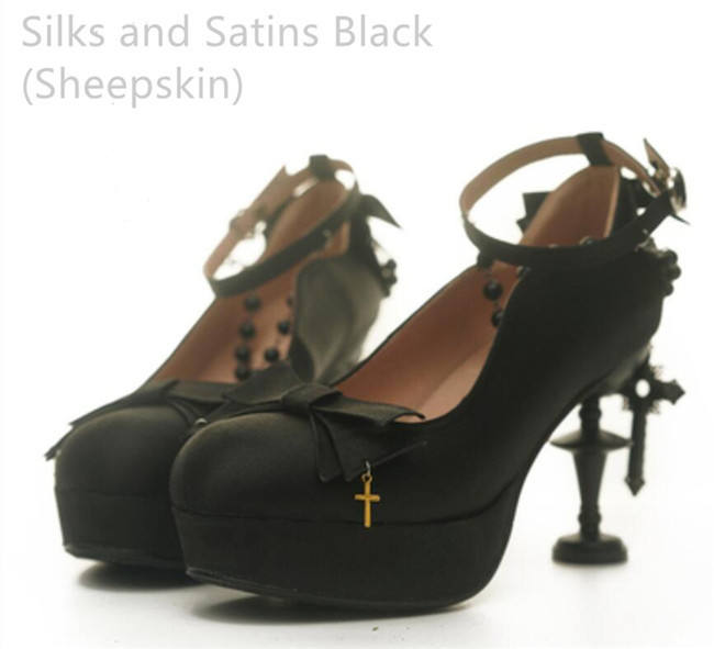 Mask of Baroque ~ Cross Candlestick Lolita Heels Shoes -11 Colors Pre-order Closed