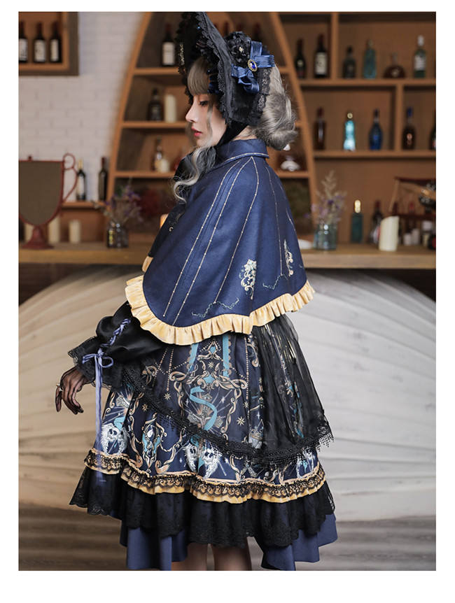 God Redeemed Gothic Dark Printed Lolita OP(Choker + Gloves + Overskirt)
