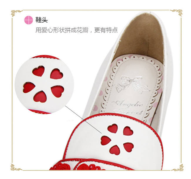 Angelic Imprint- Sweet Double Bows Embroidery Round Toes Qi Lolita High Platform Shoes