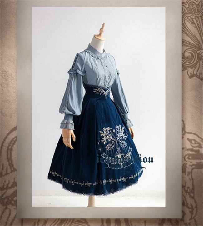 The Splendor of Gold&Siliver Tree Classic Embroidery Lolita Skirt, Jumper Dress, Vest and Cape