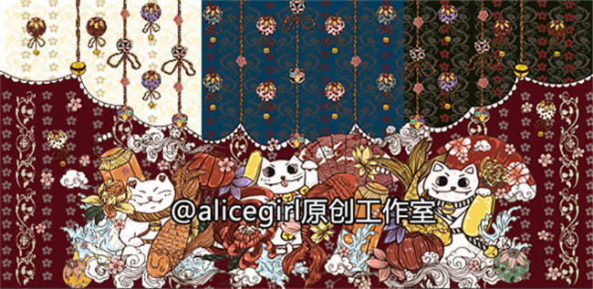 Alice Girl ~Lucky Cat~ Kimono Style Lolita JSK