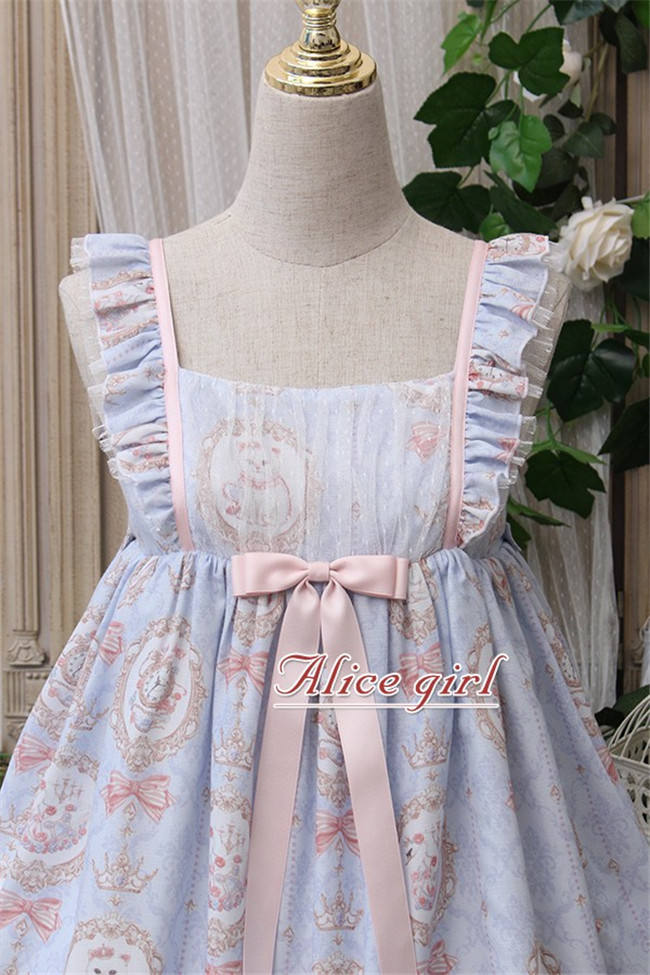 The Kittens In The Frame~ Sweet Lolita Printed JSK High Waist Pink Size S - In Stock