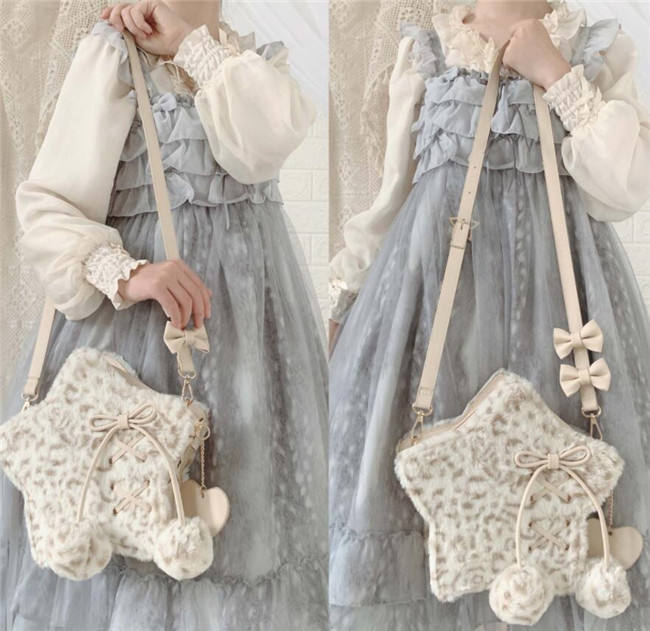 Repair of Love/Star~ Sweet Lolita Fur Hand Bag/Cross-body Bag