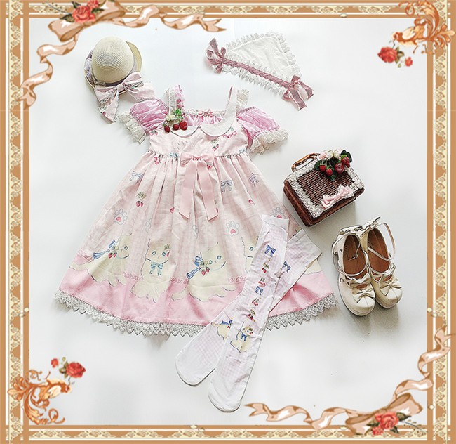 The Cherry and Cat~ Sweet Gingham Lolita JSK Dress$36.99