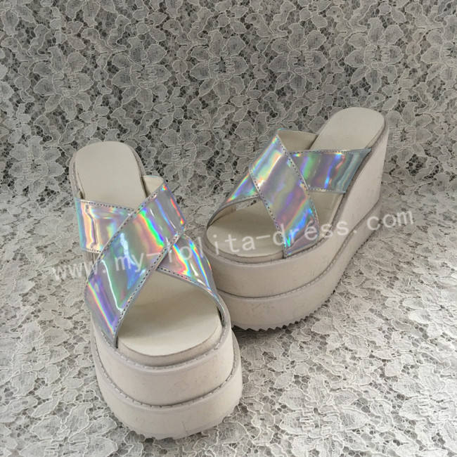 Sweet Silver Lolita High Platform Sandals