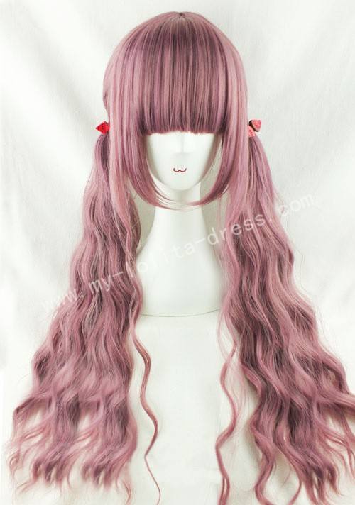 Rosy Brown Plum Curls Lolita Wig