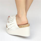Sweet High Platform White Velvet Lolita Sandals