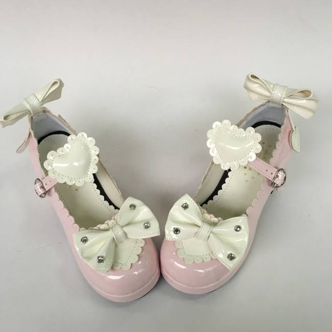 Bows Hearts Girls Lolita Shoes