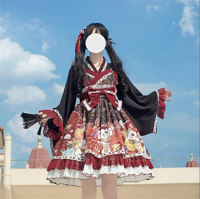 Alice Girl ~Lucky Cat~ Kimono Style Lolita JSK