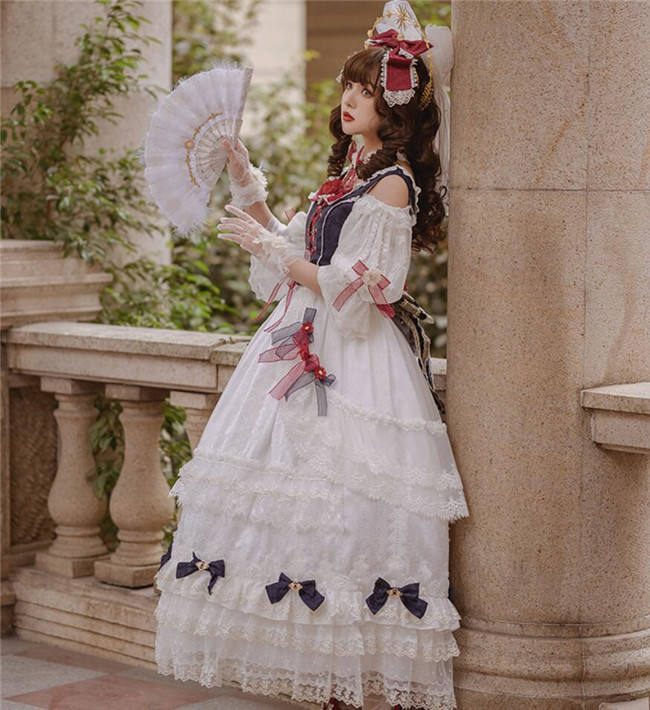 Little Dipper ~White Snow Lolita Vest + OP Set Short/Long Version