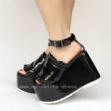 Black Gossy Lolita High Platform Sandals