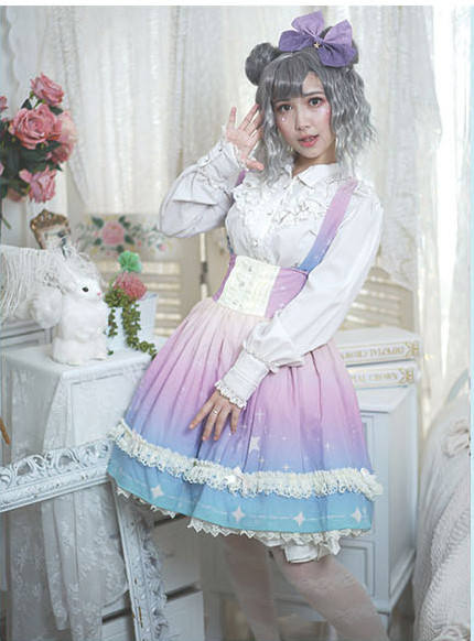 DianaStar Gradient Babydoll Lolita Dress Red OP 83CM In Stock-out