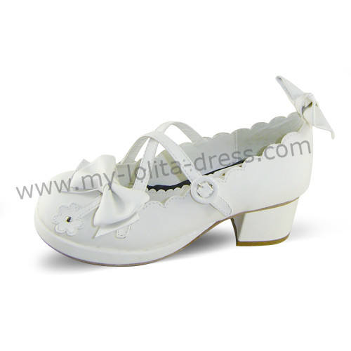 Removable Bows Cross Straps Lolita Shoes
