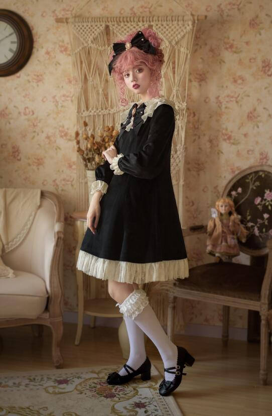Fleurs Avec Echo&Annabel~ Velvet Lolita OP Dress -OUT
