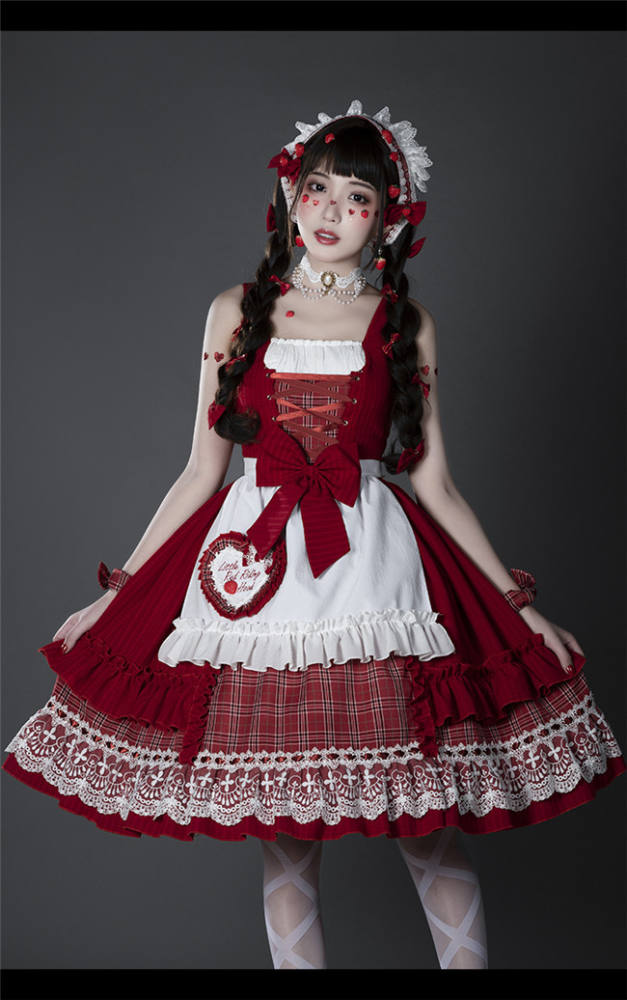 YUPBRO Lolita ~Little Red Riding Hood Soft Lolita JSK Fullset -Ready Made
