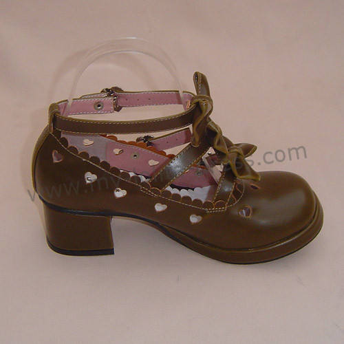Light Brown Bows Antaina Tea Party Lolita Shoes Heels