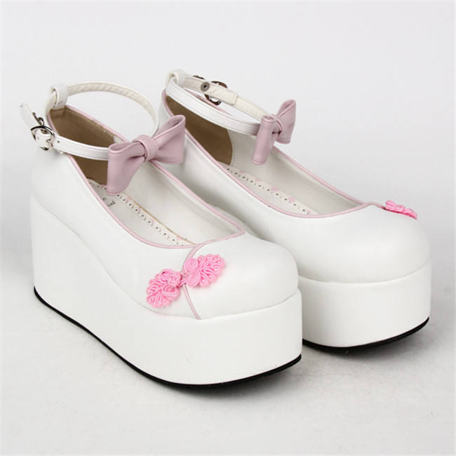 Angelic Imprint- Elegant Bow Embroidery Qi Lolita High Platform Shoes