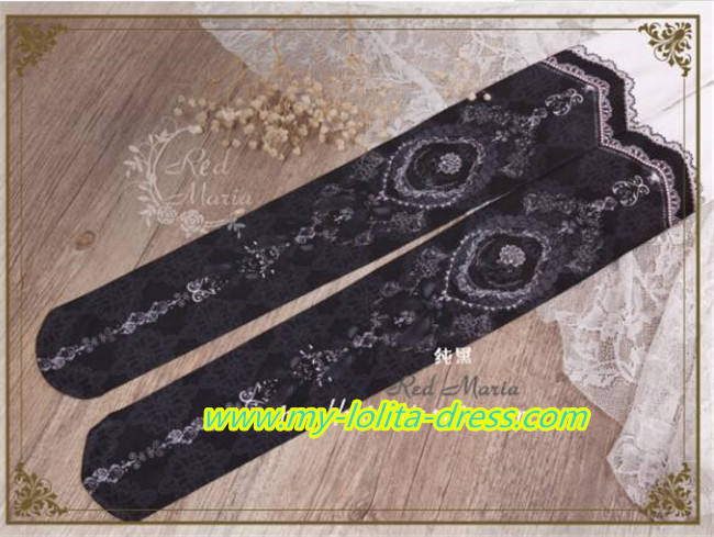 The Peacock Feather~ Vintage Double-sides Printed Lolita Tights