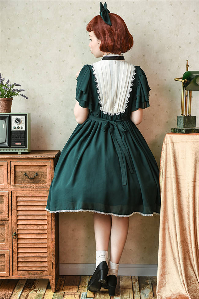 Memory of Floria~ Vintage Lolita OP Short/Long Version-Ready Made