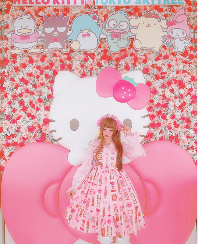 Diamond Honey ~Candy Store Sweet Lolita Jumper -3 Pink L in Stock