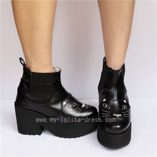 Gothic Black Matte Lolita Boots