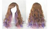 Brown Pink Purple Blended Lolita Wig For Girls