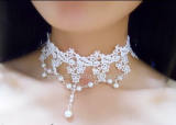 Adorable White Lace Beads Lolita Necklace