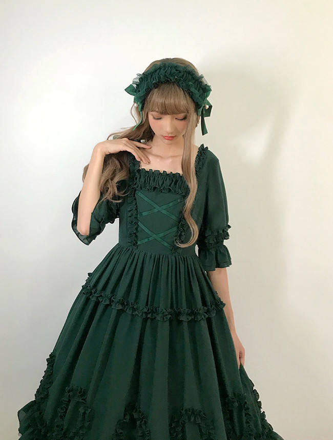 Little Dipper Tasya~ Chiffon Lolita Med-length OP Dress -Ready Made