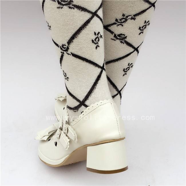 Black Bow Hearts Lolita Shoes