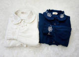 Little Dipper Rose Embroidery Blouse Velvet Version -Limited QTY Pre-order
